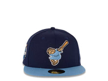 Load image into Gallery viewer, San Diego Padres New Era MLB 59FIFTY 5950 Fitted Cap Hat Navy Crown Sky Blue Visor Sky Blue/Tan Swinging Friar Logo 40th Anniversary Side Patch Gray UV
