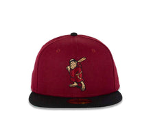 Load image into Gallery viewer, San Diego Padres New Era MLB 59FIFTY 5950 Fitted Cap Hat Cardinal Crown Black Visor Cardinal/Brown Batting Friar Logo 1992 All-Star Game Side Patch
