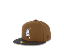 Load image into Gallery viewer, San Diego Padres New Era MLB 59FIFTY 5950 Fitted Cap Hat Dark Tan Crown Brown Visor Chrome/Red Batting Friar Logo 1992 All-Star Game Side Patch Khaki UV
