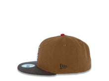 Load image into Gallery viewer, San Diego Padres New Era MLB 59FIFTY 5950 Fitted Cap Hat Dark Tan Crown Brown Visor Chrome/Red Batting Friar Logo 1992 All-Star Game Side Patch Khaki UV
