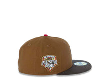 Load image into Gallery viewer, San Diego Padres New Era MLB 59FIFTY 5950 Fitted Cap Hat Dark Tan Crown Brown Visor Chrome/Red Batting Friar Logo 1992 All-Star Game Side Patch Khaki UV
