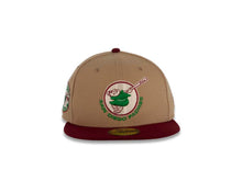 Load image into Gallery viewer, San Diego Padres New Era MLB 59FIFTY 5950 Fitted Cap Hat Khaki Crown Cardinal Visor Green/Ivory Swinging Friar Logo 1978 All-Star Game Side Patch
