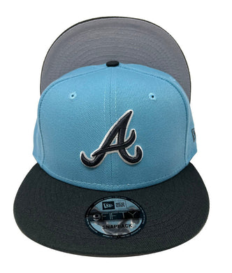 Atlanta Braves New Era MLB 9FIFTY 950 Snapback Cap Hat Light Blue Crown Dark Gray Visor Dark Gray/White Logo Gray UV (Color Pack)