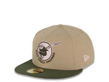 Load image into Gallery viewer, San Diego Padres New Era MLB 59FIFTY 5950 Fitted Cap Hat Khaki Crown Olive Green Visor Green Swinging Friar Logo 25th Anniversary Side Patch Pink UV
