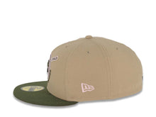 Load image into Gallery viewer, San Diego Padres New Era MLB 59FIFTY 5950 Fitted Cap Hat Khaki Crown Olive Green Visor Green Swinging Friar Logo 25th Anniversary Side Patch Pink UV
