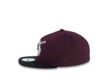 Load image into Gallery viewer, (Corduroy Visor) San Diego Padres New Era MLB 59FIFTY 5950 Fitted Cap Hat Maroon Crown Black Corduory Visor Black/White Round Swinging Friar Logo 1978 All-Star Game Side Patch Olive UV 
