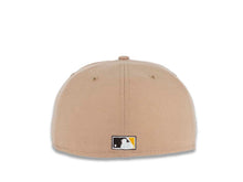 Load image into Gallery viewer, San Diego Padres New Era MLB 59FIFTY 5950 Fitted Cap Hat Camel Crown Dark Brown Visor Yellow/Khaki Logo 40th Anniversary Side Patch Yellow UV 
