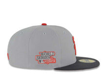 Load image into Gallery viewer, San Diego Padres New Era MLB 59FIFTY 5950 Fitted Cap Hat Gray Crown Dark Gray Visor Red/Dark Gray Logo 1984 World Series Side Patch Red UV

