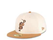 Load image into Gallery viewer, San Diego Padres New Era MLB 59FIFTY 5950 Fitted Cap Hat Cream Crown Light Brown Visor Brown/Pink Catching Friar Logo 40th Anniversary Side Patch
