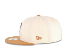 Load image into Gallery viewer, San Diego Padres New Era MLB 59FIFTY 5950 Fitted Cap Hat Cream Crown Light Brown Visor Brown/Pink Catching Friar Logo 40th Anniversary Side Patch
