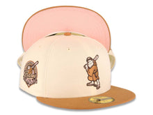 Load image into Gallery viewer, San Diego Padres New Era MLB 59FIFTY 5950 Fitted Cap Hat Cream Crown Light Brown Visor Brown Batting Friar Logo 40th Anniversary Side Patch Pink UV
