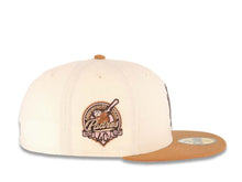 Load image into Gallery viewer, San Diego Padres New Era MLB 59FIFTY 5950 Fitted Cap Hat Cream Crown Light Brown Visor Brown Batting Friar Logo 40th Anniversary Side Patch Pink UV
