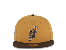 Load image into Gallery viewer, San Diego Padres New Era MLB 9FIFTY 950 Snapback Cap Hat Tan Crown Brown Visor Brown Catching Friar Logo 40th Anniversary Side Patch Pink UV
