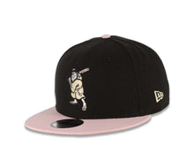 Load image into Gallery viewer, San Diego Padres New Era MLB 9FIFTY 950 Snapback Cap Hat Black Crown Pink Visor Light Yellow/Pink Batting Friar Logo 1992 All-Star Game Side Patch
