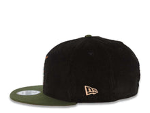 Load image into Gallery viewer, (Corduroy Crown) San Diego Padres New Era MLB 9FIFTY 950 Snapback Cap Hat Black Crown Olive Visor Peach Batting Friar Logo 25th Anniversary Side Patch
