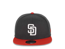 Load image into Gallery viewer, San Diego Padres New Era MLB 9FIFTY 950 Snapback Cap Hat Dark Gray Crown Red Visor White Logo (2 Tone Color Pack)
