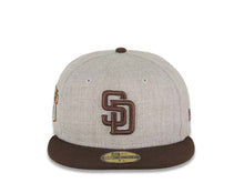 Load image into Gallery viewer, San Diego Padres New Era MLB 59FIFTY 5950 Fitted Cap Hat Heather Gray Crown Brown Visor Brown Logo Established 1969 Side Patch
