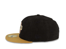 Load image into Gallery viewer, (Corduroy Crown) San Diego Padres New Era MLB 59FIFTY 5950 Fitted Cap Hat Black Crown Tan Visor Brown/Yellow Logo 1992 All-Star Game Side Patch
