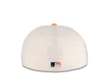 Load image into Gallery viewer, San Diego Padres New Era MLB 59FIFTY 5950 Fitted Cap Hat Cream Crown Navy Visor Light Orange/Brown Swinging Friar Logo Stadium Side Patch Gray UV
