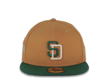 Load image into Gallery viewer, San Diego Padres New Era MLB 59FIFTY 5950 Fitted Cap Hat Brown Crown Green Visor Green/White Logo 1998 World Series Side Patch White UV
