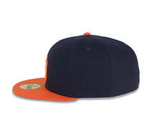 Load image into Gallery viewer, San Diego Padres New Era MLB 59FIFTY 5950 Fitted Cap Hat Navy Crown Orange Visor White/Orange Logo 25th Anniversary Side Patch Gray UV
