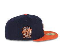 Load image into Gallery viewer, San Diego Padres New Era MLB 59FIFTY 5950 Fitted Cap Hat Navy Crown Orange Visor White/Orange Logo 25th Anniversary Side Patch Gray UV
