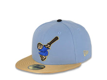 Load image into Gallery viewer, San Diego Padres New Era MLB 59FIFTY 5950 Fitted Cap Hat Sky Blue Crown Metallic Gold Visor Royal Blue/Brown Logo 40th Anniversary Side Patch
