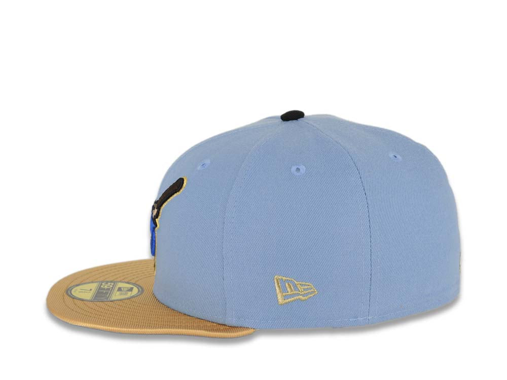 San Diego Baseball Hat Songbird Blue Toasted Peanut 50th Anniversary New Era 59FIFTY Fitted Songbird Blue | Toasted Peanut / Snow White | Manilla 