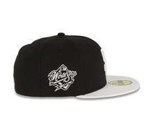 Load image into Gallery viewer, San Diego Padres New Era MLB 59FIFTY 5950 Fitted Cap Hat Black Crown White Visor White Logo 1998 World Series Side Patch
