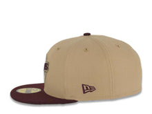 Load image into Gallery viewer, San Diego Padres New Era MLB 59FIFTY 5950 Fitted Cap Hat Khaki Crown Maroon Visor Maroon/Olive Logo 40th Anniversary Side Patch Olive UV

