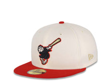 Load image into Gallery viewer, San Diego Padres New Era MLB 59FIFTY 5950 Fitted Cap Hat Cream Crown Red Visor Black/Metallic Gold Swinging Friar Logo Established 1969 Side Patch
