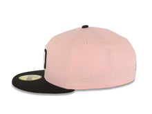 Load image into Gallery viewer, San Diego Padres New Era MLB 59FIFTY 5950 Fitted Cap Hat Cotton Pink Crown Black Visor White/Black Logo 1998 World Series Side Patch Gray UV
