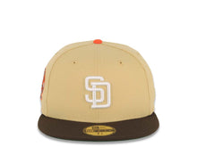 Load image into Gallery viewer, San Diego Padres New Era MLB 59FIFTY 5950 Fitted Cap Hat Yellow Green Crown Brown Visor White Logo 25th Anniversary Side Patch Green UV
