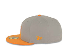 Load image into Gallery viewer, San Diego Padres New Era MLB 59FIFTY 5950 Fitted Cap Hat Gray Crown Light Orange Visor White/Light Orange Logo 50th Anniversary Side Patch Gray UV
