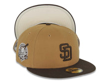 Load image into Gallery viewer, San Diego Padres New Era MLB 59FIFTY 5950 Fitted Cap Hat Wheat Crown Brown Visor Brown Logo 40th Anniversary Side Patch Cream UV
