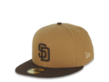 Load image into Gallery viewer, San Diego Padres New Era MLB 59FIFTY 5950 Fitted Cap Hat Wheat Crown Brown Visor Brown Logo 40th Anniversary Side Patch Cream UV
