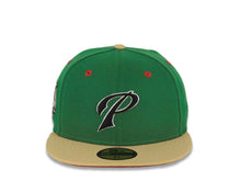 Load image into Gallery viewer, San Diego Padres New Era MLB 59FIFTY 5950 Fitted Cap Hat Kelly Green Crown Vegas Gold Visor Black/White Logo 40th Anniversary Side Patch Red UV
