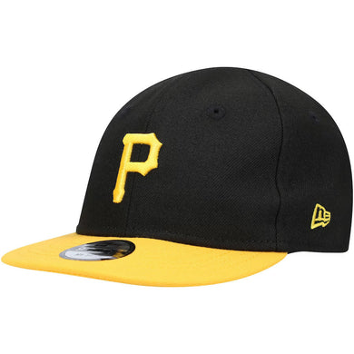 (Infant) Pittsburgh Pirates New Era MLB 9FIFTY 950 Snapback Cap Hat Black Crown Yellow Visor Yellow Logo (My 1st First)