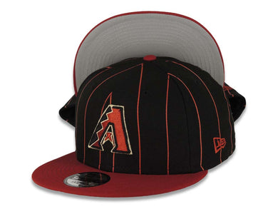 Arizona Diamondbacks New Era MLB 9FIFTY 950 Snapback Cap Hat Black/Cardinal Pinstripe Crown Cardinal Visor Team Color Logo 