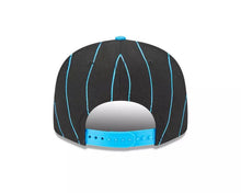 Load image into Gallery viewer, Miami Marlins New Era MLB 9FIFTY 950 Snapback Cap Hat Black Pinstripe Crown Teal Visor Team Color Logo

