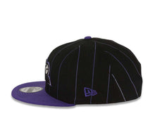 Load image into Gallery viewer, Colorado Rockies New Era MLB 9FIFTY 950 Snapback Cap Hat Black/Purple Pinstripe Crown Purple Visor Team Color Logo
