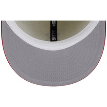 Load image into Gallery viewer, Los Angeles Anaheim Angels New Era MLB 59FIFTY 5950 Fitted Cap Hat Cream Crown Red Visor Red/Black Logo 2002 World Series Side Patch
