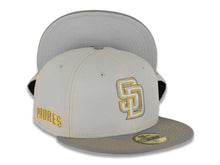 Load image into Gallery viewer, San Diego Padres New Era MLB 59FIFTY 5950 Fitted Cap Hat Gray Crown Dark Gray Visor Gray/Yellow Logo Padres Side Patch (Gray Pop)
