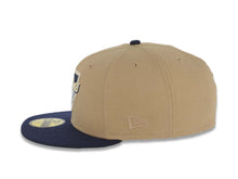 Load image into Gallery viewer, San Diego Padres New Era MLB 59FIFTY 5950 Fitted Cap Hat Khaki Crown Light Navy Blue Visor Whte/Navy Wave Logo 40th Anniversary Side Patch Green UV
