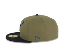 Load image into Gallery viewer, San Diego Padres New Era MLB 59FIFTY 5950 Fitted Cap Hat Light Olive Crown Black Visor Black/Blue Swinging Friar Logo 2007 All-Star Game Side Patch
