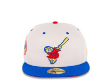 Load image into Gallery viewer, San Diego Padres New Era MLB 59FIFTY 5950 Fitted Cap Hat White Crown Blue Visor Red/Yellow Swinging Friar Logo Established 1969 Side Patch
