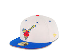 Load image into Gallery viewer, San Diego Padres New Era MLB 59FIFTY 5950 Fitted Cap Hat White Crown Blue Visor Red/Yellow Swinging Friar Logo Established 1969 Side Patch
