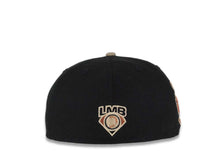 Load image into Gallery viewer, Tijuana Toros New Era LMB 59FIFTY 5950 Fitted Cap Hat Black Crown Khaki Visor Metallic Brown/Peach Logo Desarollo Toros Side Patch Dark Orange UV
