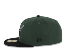 Load image into Gallery viewer, San Diego Padres New Era MLB 59FIFTY 5950 Fitted Cap Hat Green Crown Black Visor Black/Pale Purple Swinging Friar Logo 40th Anniversary Side Patch
