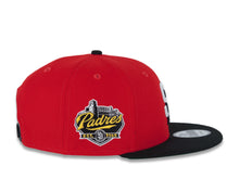 Load image into Gallery viewer, San Diego Padres New Era MLB 9FIFTY 950 Snapback Cap Hat Black Crown Red Visor White/Black Logo Established 1969 Side Patch Green UV
